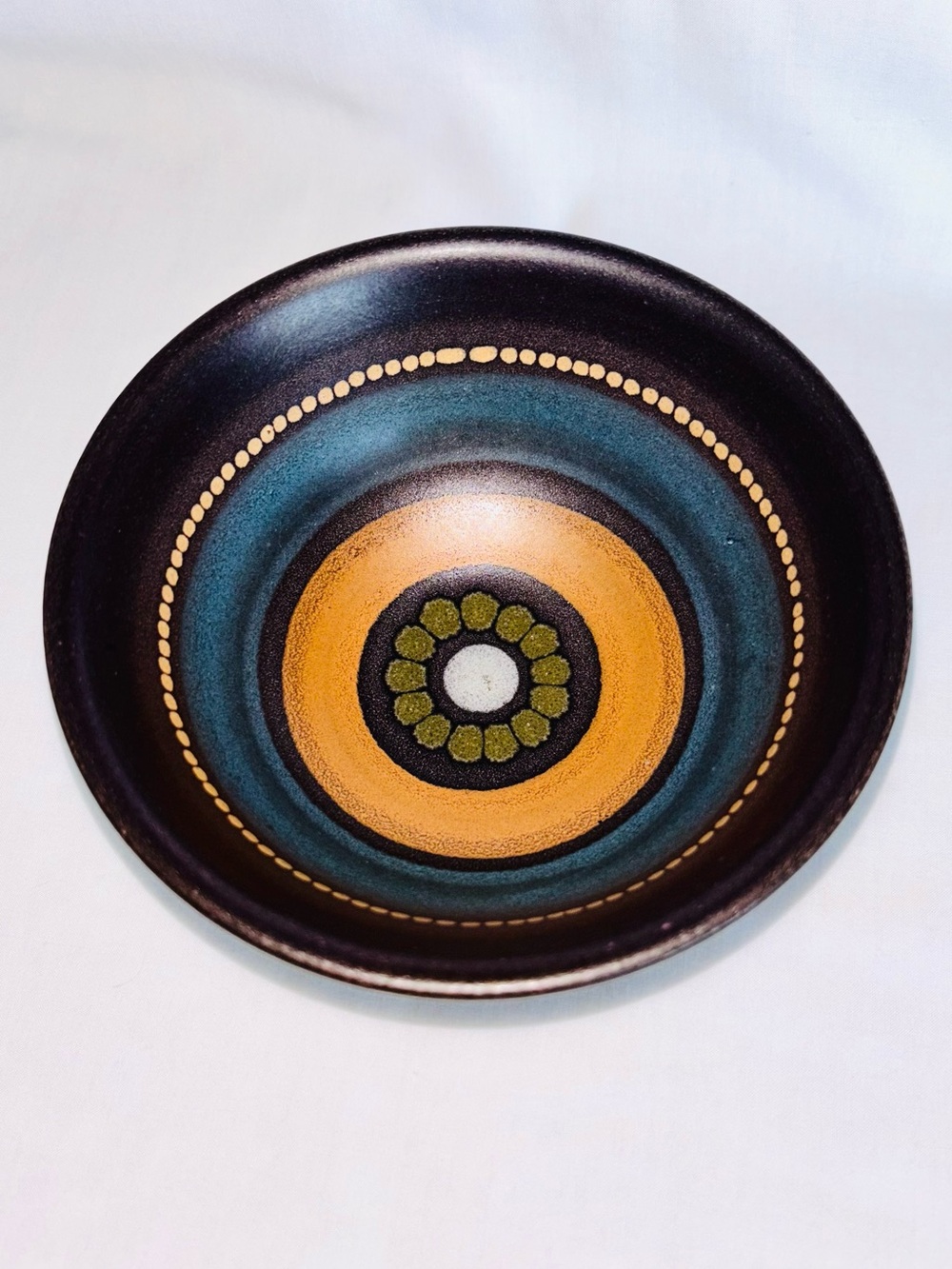 Vintage West German Studio Art Pottery Small Bowl KMK Manuell Kupfermuhle MCM